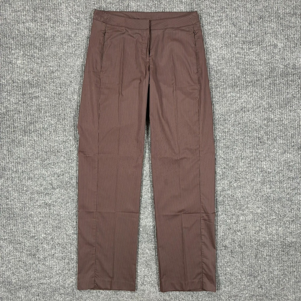 Maggie Lane Womens Dress Pants Size 4 Brown Striped Career Office Straight Leg
